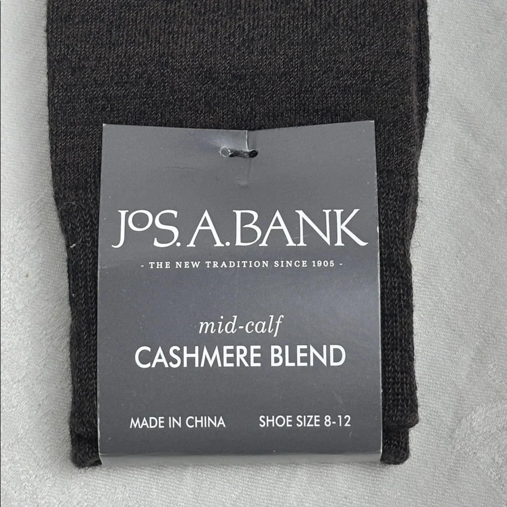 NWT Jos. A. Bank Dark Brown Cashmere Blend Dress Socks Shoe Size 8-12